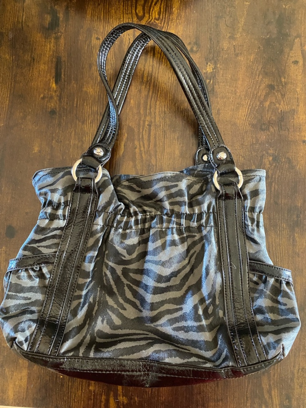 Kathy van Zeeland Black Zebra-Type Print Shoulder Bag - Picture 9 of 16